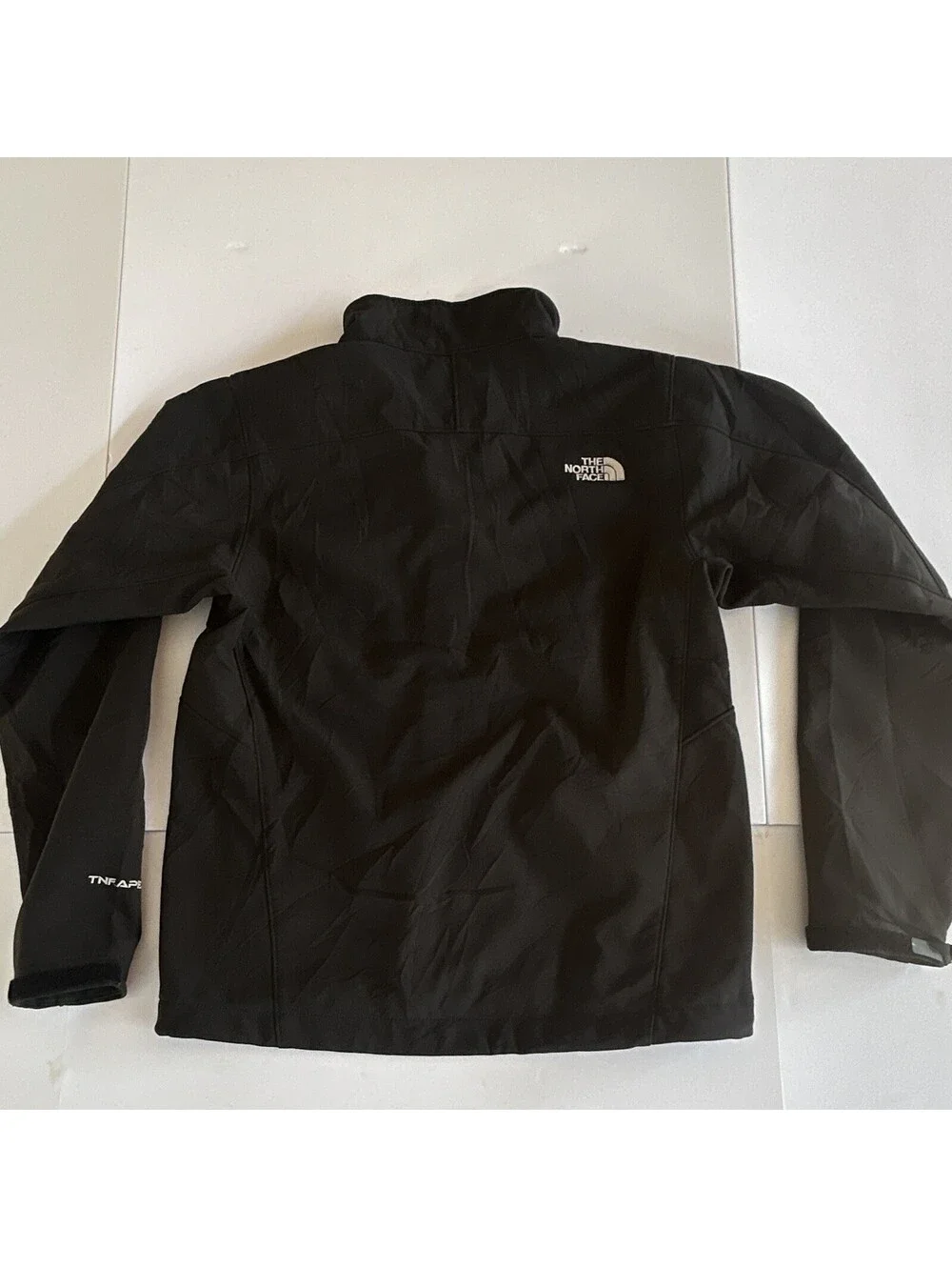 The North Face Men's Black Solid Stand-Up Full Zip Logo Jacket Size S
